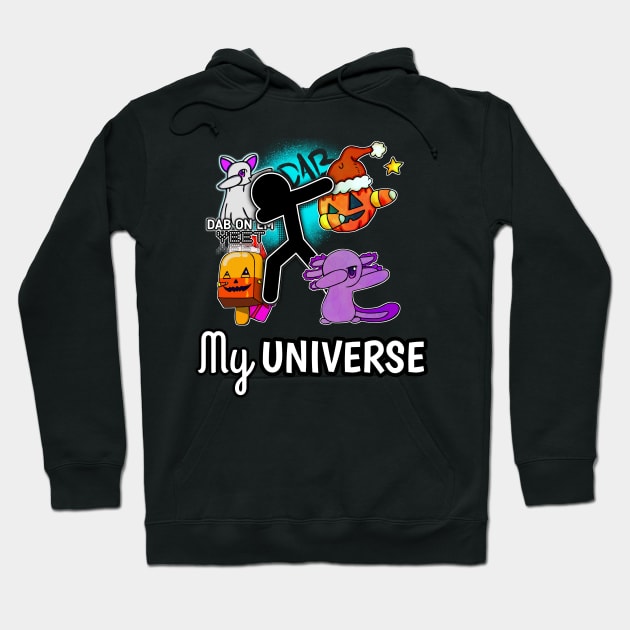 My Universe - Kawaii Halloween Creatures - Dabbing Yeet Meme - Funny Humor Graphic Gift Saying Hoodie by MaystarUniverse